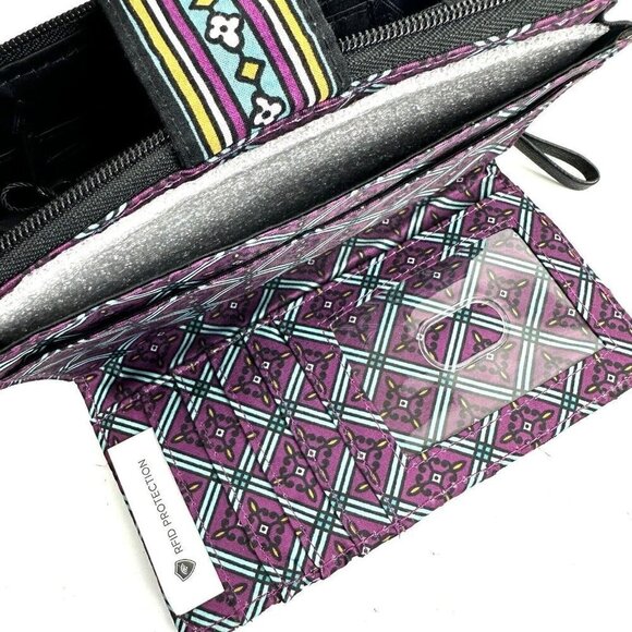 Vera Bradley Iconic Wallet Wristlet Combo Vines Floral Quilted Clutch New - Picture 7 of 10